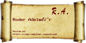 Roder Adelmár névjegykártya